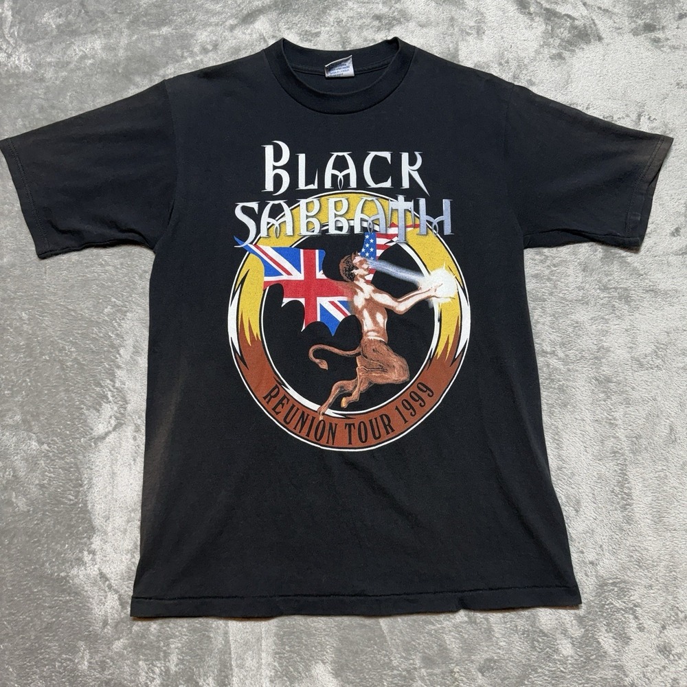 Vtg 1999 Black Sabbath Reunion Tour Shirt L All Sport Single Stitch Sun Faded
